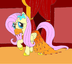 Size: 1162x1039 | Tagged: safe, artist:fluffygriffonbutt, fluttershy, pegasus, pony, 1000 hours in ms paint, clothes, dress, ms paint, needs more jpeg, see-through, veil