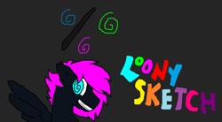 Size: 1192x660 | Tagged: safe, artist:brony96, derpibooru import, oc, oc only, oc:loony sketch, ms paint, solo, wallpaper