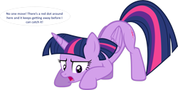 Size: 2561x1298 | Tagged: safe, artist:zacatron94, derpibooru import, twilight sparkle, twilight sparkle (alicorn), alicorn, pony, behaving like a cat, female, laser pointer, mare, solo, twilight cat