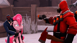 Size: 1920x1080 | Tagged: artist needed, safe, pinkie pie, earth pony, pony, 3d, crossover, pyro, source filmmaker, spy, team fortress 2