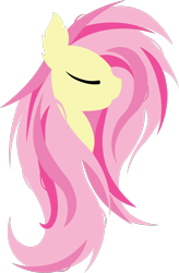 Size: 1280x1948 | Tagged: safe, artist:simonk0, fluttershy, pegasus, pony, bust, colored, eyes closed, female, flat colors, lineless, mare, portrait, profile, simple background, solo, transparent background