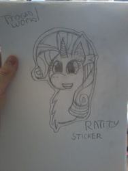 Size: 1200x1600 | Tagged: safe, artist:terminalhash, rarity, pony, unicorn, sketch, solo, traditional art