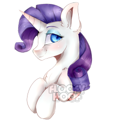 Size: 1042x1078 | Tagged: safe, artist:floofyhoof, rarity, pony, unicorn, digital art, eyeshadow, female, looking sideways, makeup, mare, mascara, signature, simple background, solo, transparent background, watermark