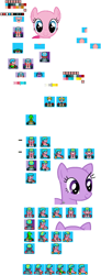 Size: 306x835 | Tagged: safe, artist:arima, artist:zharkaer, pinkie pie, princess celestia, twilight sparkle, alicorn, earth pony, pony, nintendo, ponykart, rom hack, super mario kart, super nintendo, yoshi