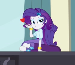 Size: 959x833 | Tagged: safe, artist:tabrony23, rarity, equestria girls, blowing a kiss, bracelet, female, heart, jewelry, looking at you, piano, show accurate, solo