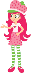 Size: 261x611 | Tagged: safe, artist:selenaede, artist:user15432, human, equestria girls, barely eqg related, base used, clothes, crossover, dress, equestria girls style, equestria girls-ified, hat, red shoes, shoes, socks, stockings, strawberry shortcake, strawberry shortcake (character), strawberry shortcake's berry bitty adventures, thigh highs