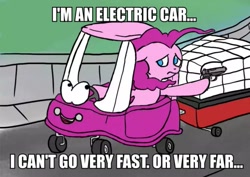 Size: 725x513 | Tagged: safe, artist:slamjam, pinkie pie, earth pony, pony, car, cozy coupe, gun, handgun, image macro, meme, pistol, the simpsons, weapon