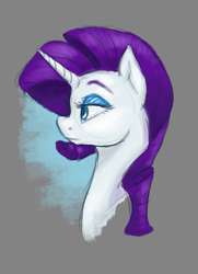 Size: 1191x1648 | Tagged: safe, artist:eternalsubscriber, rarity, pony, unicorn, bust, female, makeup, on side, portrait, simple background, sketch, solo