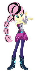 Size: 1800x3700 | Tagged: safe, artist:mixiepie, fluttershy, equestria girls, friendship games, alternate universe, archery, chest protector, clothes, crystal prep academy, crystal prep shadowbolts, emoshy, eyeliner, high heel boots, simple background, solo, transparent background, vector