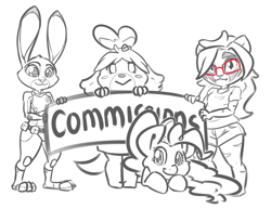 Size: 1280x989 | Tagged: safe, artist:leadhooves, pinkie pie, oc, oc:kneaded rubber, earth pony, pony, animal crossing, animal crossing: new leaf, commission, crossover, isabelle, judy hopps, zootopia