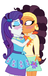 Size: 1500x2370 | Tagged: safe, artist:ktd1993, rarity, saffron masala, better together, equestria girls, blushing, female, kissing, lesbian, raffron, shipping, simple background, transparent background