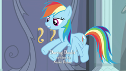 Size: 1920x1080 | Tagged: safe, derpibooru import, screencap, rainbow dash, pegasus, pony, daring doubt, nicole dubuc