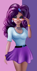Size: 560x1080 | Tagged: safe, artist:ltrm35a2, rarity, human, clothes, female, glasses, glasses rarity, humanized, rarity's glasses, solo