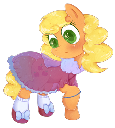 Size: 1800x2000 | Tagged: safe, artist:patchnpaw, applejack, earth pony, pony, clothes, cute, dress, jackabetes, see-through, simple background, solo, transparent background, wingding eyes