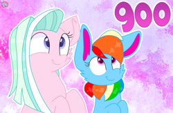 Size: 1920x1263 | Tagged: safe, artist:rainbow eevee, derpibooru import, rainbow dash, tender brush, winter lotus, oc, oc:rainbow eevee, earth pony, pony, adorkable, celebration, cheek fluff, color porn, cute, daaaaaaaaaaaw, derpibooru, dork, duo, eevee, eyelashes, female, grin, looking up, needs more saturation, numbers, pink eyes, pokefied, pokémon, purple eyes, smiling, species swap