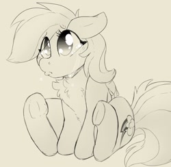 Size: 1280x1251 | Tagged: safe, artist:backsash, derpibooru import, rainbow dash, pegasus, pony, female, mare, monochrome, sad, sitting, solo, underhoof