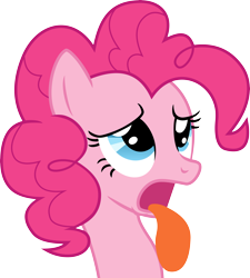 Size: 7104x7879 | Tagged: safe, artist:dblokt, pinkie pie, earth pony, pony, absurd resolution, bust, disgusted, portrait, simple background, solo, tongue out, transparent background, vector