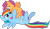 Size: 1169x684 | Tagged: safe, artist:kysss90, artist:mickeymonster, derpibooru import, rainbow dash, scootaloo, pegasus, pony, backwards cutie mark, best pony, blank flank, cute, cutealoo, dashabetes, duo, eye contact, female, filly, heartwarming, holding a pony, hoof hold, lifting, looking at each other, lying down, mare, midair, on back, scootalove, show accurate, simple background, transparent background, vector