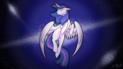 Size: 4000x2250 | Tagged: safe, artist:dragonwolfrooke, derpibooru import, twilight sparkle, twilight sparkle (alicorn), alicorn, pony, eyes closed, solo, spread wings, wallpaper, wings