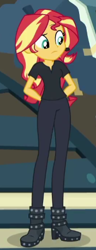 Size: 176x456 | Tagged: safe, screencap, sunset shimmer, all the world's off stage, better together, equestria girls, cropped, director shimmer, female, solo