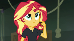Size: 1920x1080 | Tagged: safe, screencap, sunset shimmer, all the world's off stage, better together, equestria girls, cropped, director shimmer, female, solo