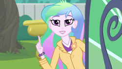 Size: 1280x720 | Tagged: safe, screencap, princess celestia, principal celestia, better together, equestria girls, my little shop of horrors, solo