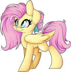 Size: 4612x4680 | Tagged: safe, artist:cutepencilcase, fluttershy, pegasus, pony, absurd resolution, alternate hairstyle, cute, shyabetes, simple background, solo, transparent background