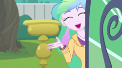 Size: 1280x720 | Tagged: safe, screencap, princess celestia, principal celestia, better together, equestria girls, my little shop of horrors, solo