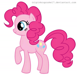 Size: 1855x1816 | Tagged: safe, artist:pinkcupcake17, pinkie pie, earth pony, pony, female, mare, simple background, solo, white background