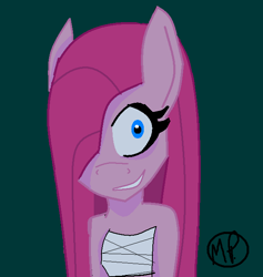 Size: 616x649 | Tagged: safe, artist:yoshiyoshi700, pinkie pie, anthro, bandage, ms paint, pinkamena diane pie