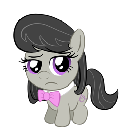 Size: 1152x1231 | Tagged: safe, artist:infernaldalek, octavia melody, earth pony, pony, black mane, chibi, female, gray coat, mare, solo