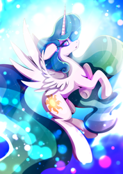 Size: 1358x1920 | Tagged: safe, artist:rariedash, princess celestia, alicorn, pony, female, looking at you, solo