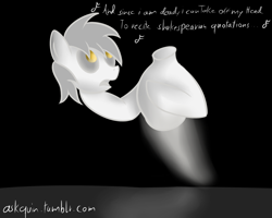 Size: 1280x1024 | Tagged: safe, artist:quin, oc, oc only, ghost, ghost pony, 30 minute art challenge, detachable head, disembodied head, modular, shakespeare, the nightmare before christmas