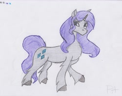 Size: 3251x2550 | Tagged: safe, artist:ponyassassins, rarity, pony, unicorn, beautiful, mature, sketch, solo, traditional art