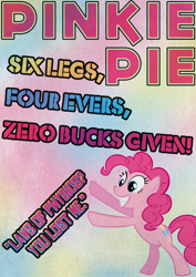 Size: 2480x3508 | Tagged: safe, artist:skeptic-mousey, pinkie pie, earth pony, pony, female, mare, pink coat, pink mane, poster, typography