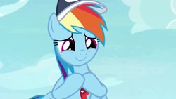 Size: 1920x1080 | Tagged: safe, derpibooru import, screencap, rainbow dash, pegasus, pony, 2 4 6 greaaat, cap, coach rainbow dash, cute, dashabetes, hat, rainbow dashs coaching whistle, solo, whistle, whistle necklace