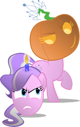 Size: 1222x1917 | Tagged: safe, artist:magerblutooth, diamond tiara, headless, jack-o-lantern, modular, pumpkin, simple background, solo, transparent background