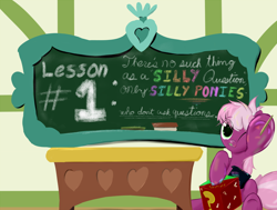 Size: 872x658 | Tagged: safe, artist:frist44, cheerilee, chalk, chalkboard, cheerilee-s-chalkboard, dexterous hooves, ponyville schoolhouse, solo, tumblr