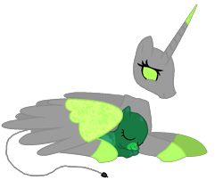 Size: 877x708 | Tagged: safe, artist:the_burnt_scientist, oc, oc only, alicorn, pony, alicorn oc, headless, modular, sleeping