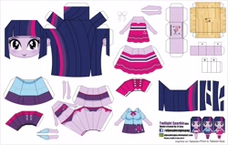 Size: 3302x2102 | Tagged: safe, artist:eljoeydesigns, derpibooru import, twilight sparkle, equestria girls, alternate costumes, belly button, bikini, clothes, dress, papercraft, skirt, swimsuit, twilight ball dress