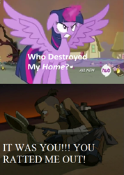 Size: 427x601 | Tagged: safe, derpibooru import, edit, edited screencap, screencap, twilight sparkle, twilight sparkle (alicorn), alicorn, pony, twilight's kingdom, avatar the last airbender, cactus juice, calibri, exploitable meme, female, lol, mare, meme, momo, sokka, times new roman, who destroyed twilight's home