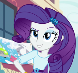 Size: 1140x1069 | Tagged: safe, screencap, rarity, dance magic, equestria girls, spoiler:eqg specials, cropped, evil grin, grin, lidded eyes, smiling, smirk, solo