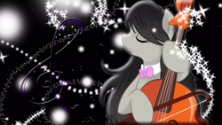 Size: 1920x1080 | Tagged: safe, artist:alexpony, artist:monochromaticbay, artist:nightmaredashy, derpibooru import, octavia melody, earth pony, pony, cello, musical instrument, solo, wallpaper