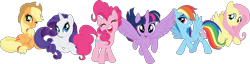Size: 10002x2546 | Tagged: safe, artist:pink1ejack, derpibooru import, applejack, fluttershy, pinkie pie, rainbow dash, rarity, twilight sparkle, twilight sparkle (alicorn), alicorn, earth pony, pegasus, pony, unicorn, my little pony: the movie, absurd resolution, applejack's hat, clothes, cowboy hat, cute, dashabetes, eyes closed, eyeshadow, female, freckles, hat, jackabetes, looking at you, mane six, mare, one eye closed, open mouth, raised hoof, raribetes, shyabetes, simple background, sitting, smiling, spread wings, stock vector, three quarter view, transparent background, twiabetes, vector, wings, wink