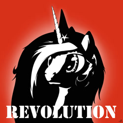 Size: 2000x2000 | Tagged: safe, artist:1jaz, princess celestia, alicorn, pony, bust, che guevara, poster, revolution, solo