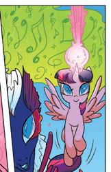 Size: 475x731 | Tagged: safe, derpibooru import, idw, twilight sparkle, twilight sparkle (alicorn), alicorn, kelpie, pony, spoiler:comic, spoiler:comic23, cassie, female, magic, mare, mind control