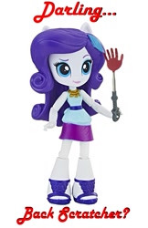 Size: 589x911 | Tagged: safe, edit, rarity, equestria girls, back scratcher, clothes, darling, doll, equestria girls minis, irl, jewelry, photo, sandals, skirt, toy