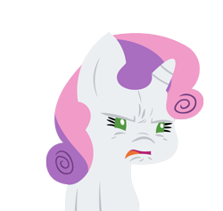 Size: 5273x5000 | Tagged: safe, artist:megasweet, sweetie belle, pony, unicorn, absurd resolution, angry, ask smarty belle, disgusted, female, filly, foal, hooves, horn, lineless, reaction image, simple background, smarty belle, solo, transparent background, vector