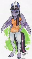 Size: 1024x1872 | Tagged: safe, artist:katunu, derpibooru import, twilight sparkle, twilight sparkle (alicorn), alicorn, anthro, solo