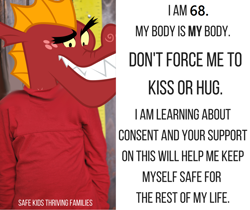 Size: 940x788 | Tagged: safe, edit, garble, dragon, gauntlet of fire, mouthpiece, public service announcement, solo, teenaged dragon, text